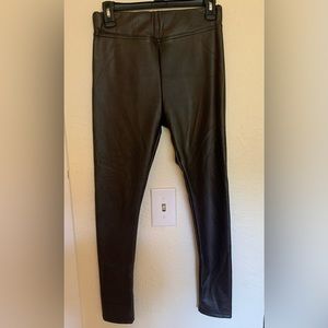 Kittenish Chocolate Faux Leather Fleece lined leggings